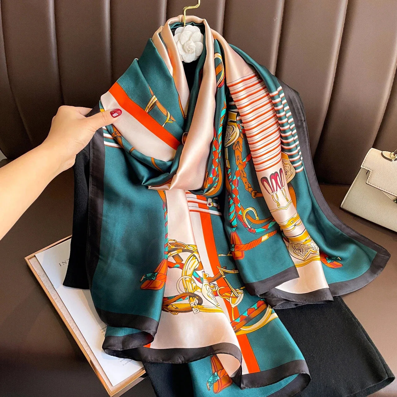 Printed Polyester Hijab Scarf & Shawl - 180x90cm Women's Wrap
