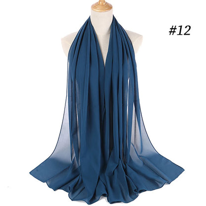 Bubble Chiffon Hijab Scarf for Women | Solid Color Veil & Wrap | 61 Colors