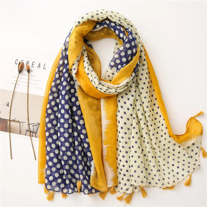 Printed Cotton Tassel Scarf – Large 180x90cm Hijab, Shawl & Beach Wrap (43 Colors)