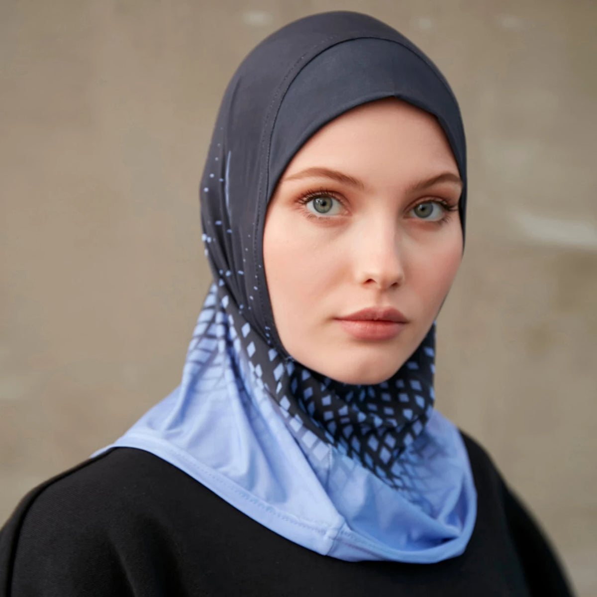 Geometric Print Inner Hijab – Stretch Instant Turban