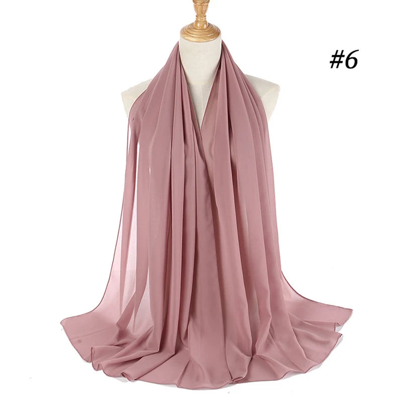 Bubble Chiffon Hijab Scarf for Women | Solid Color Veil & Wrap | 61 Colors