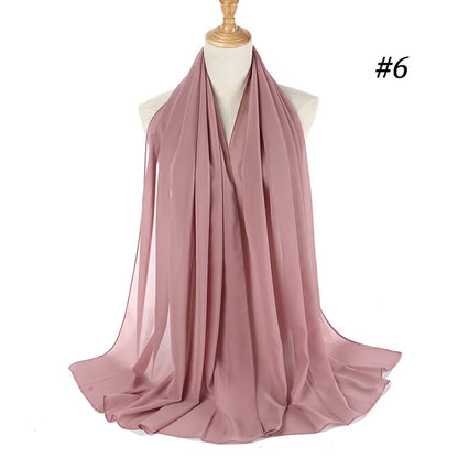 Bubble Chiffon Hijab Scarf for Women | Solid Color Veil & Wrap | 61 Colors