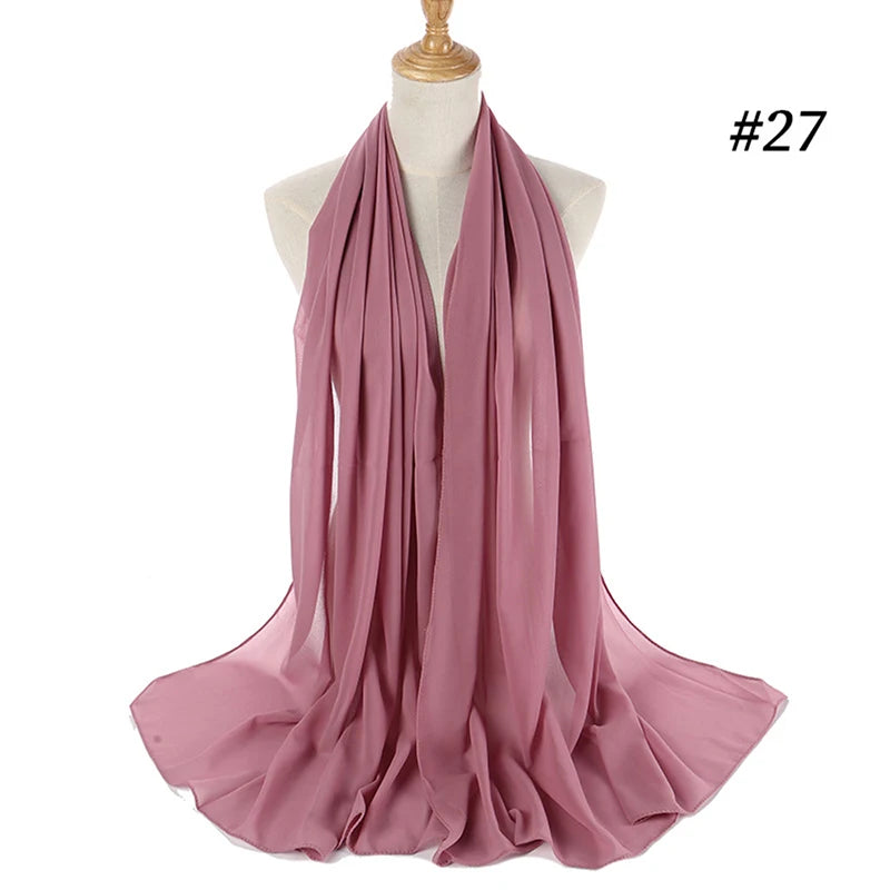 Bubble Chiffon Hijab Scarf for Women | Solid Color Veil & Wrap | 61 Colors