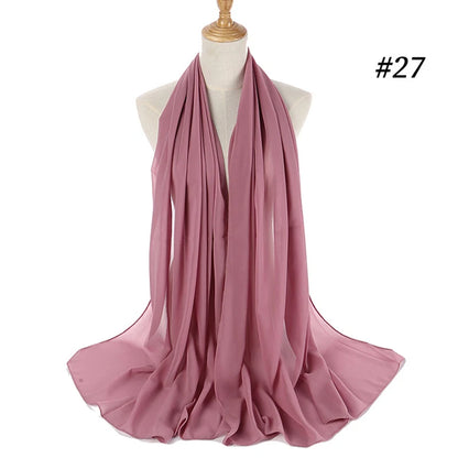 Bubble Chiffon Hijab Scarf for Women | Solid Color Veil & Wrap | 61 Colors