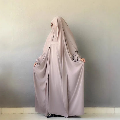 Women's Hooded Abaya – Loose Fit Djellaba, One Size, 8 Colors
