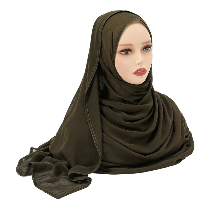 Women's Plain Modal Hijab Scarf – Lightweight Everyday Headscarf