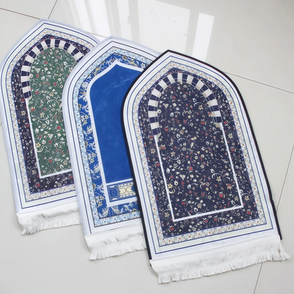 Portable Travel Prayer Mat – Thick Soft Non-Slip Muslim Rug | 35×60cm | 7 Colors & Prints
