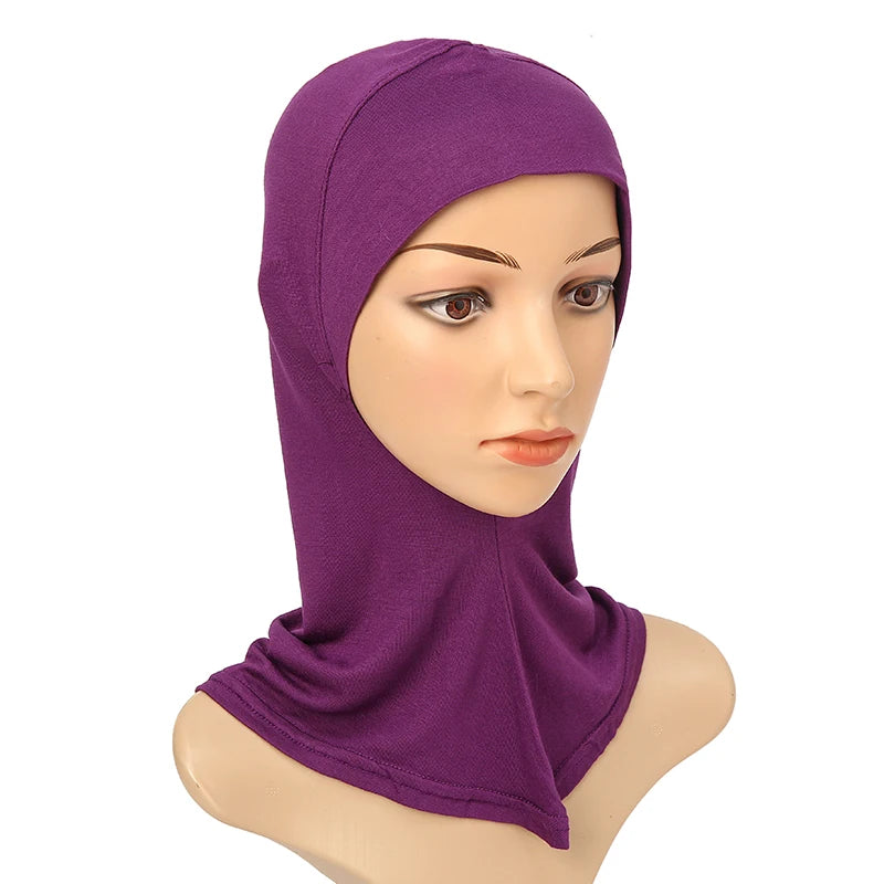 Women's Full-Cover Ninja Underscarf Bonnet – High-Stretch Cotton Jersey, 28 Colors