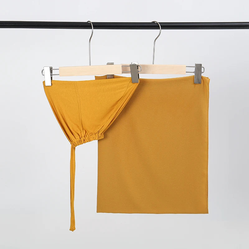 2-Piece Chiffon Hijab & Matching Undercap Set – Plain Shawl with Inner Cap for Women | 42 Colors