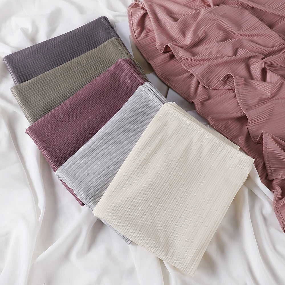 Ribbed Jersey Hijab - Soft Plain Scarf 70x175cm