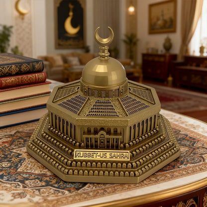 Gold-Plated Dome of the Rock Replica – Islamic Table Decor Ornament