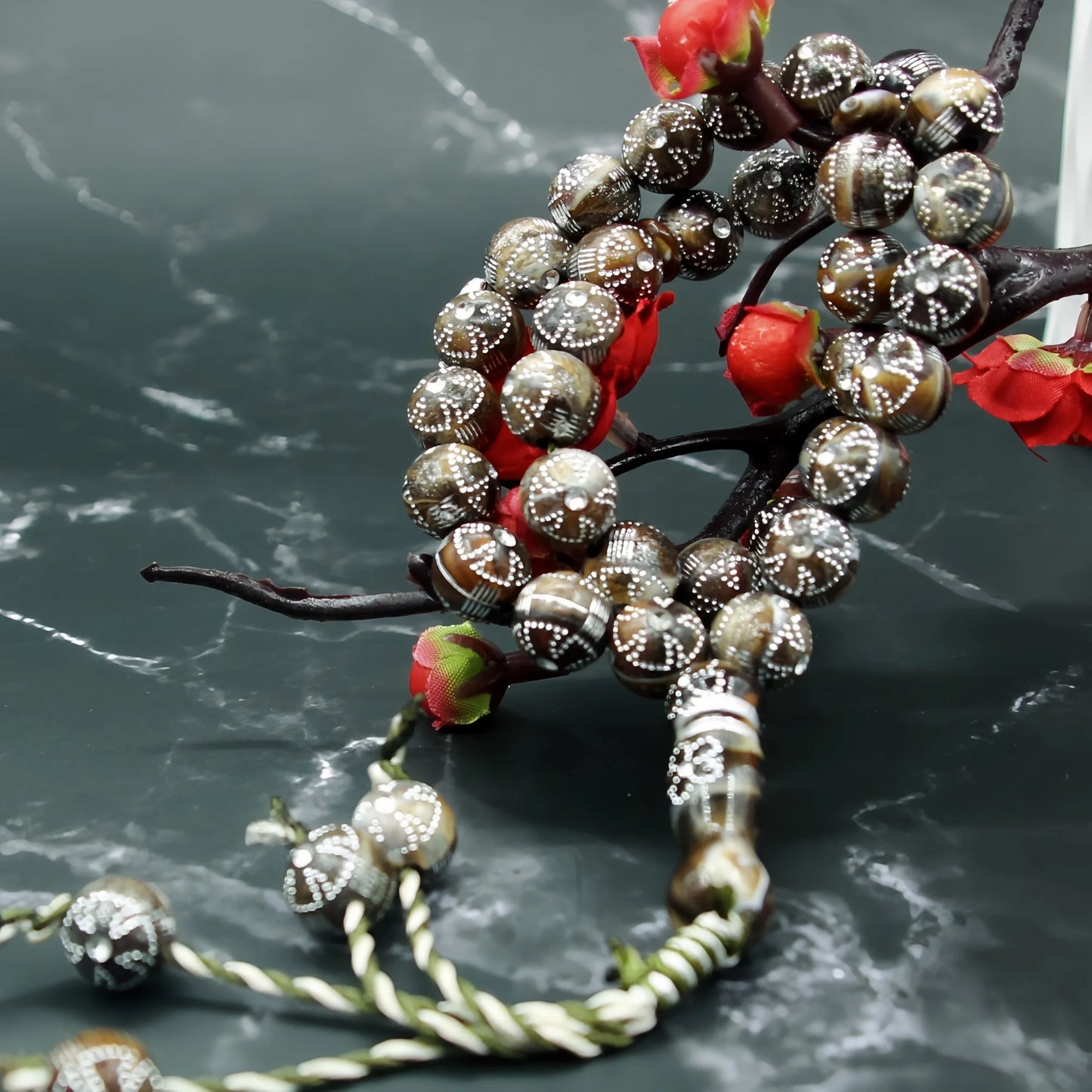 5-Pack Resin Tasbih Prayer Beads | 8mm 33-Bead Islamic Rosary Bracelet & Necklace | 6 Colors