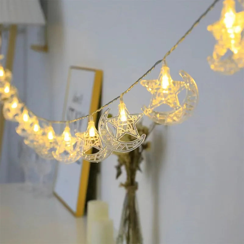 Ramadan LED Birch Tree Light – Star & Moon String Lights, 1.5m 10 LED